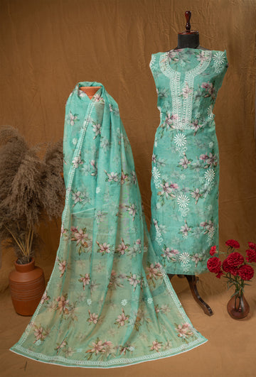 Organza Unstitched  Suit