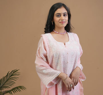 CHANDERI SEMISTITCHED SUIT
