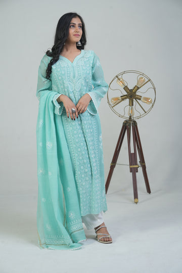 Mul Chanderi Semi Stitch Suit