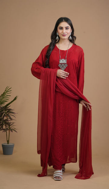 Aaparya Hand Embroidered Georgette  Suit