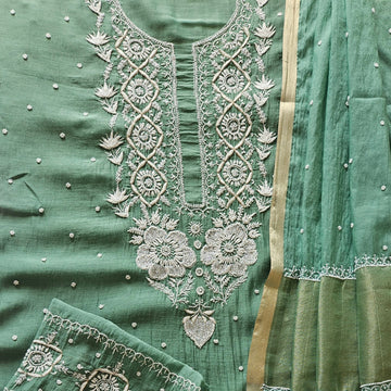 Mal Chanderi Unstiched Suit