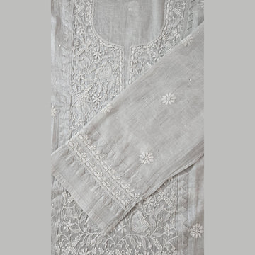 Semi Stich Silver Tissue Suit