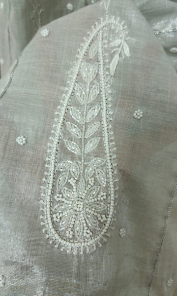 TISSUE SILVER ANARKALI SUIT