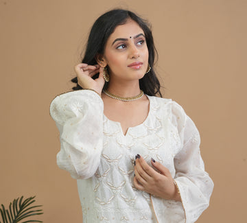 Mul Chanderi Semi- Stitch Suit