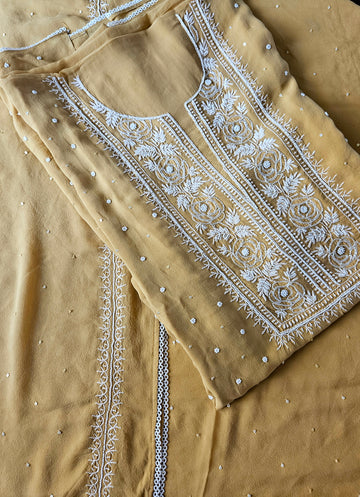 Mustard Pure Georgette Unstiched Suit