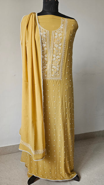 Mustard Pure Georgette Unstiched Suit