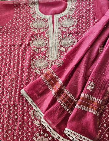 Unstiched Mal Chanderi Suit