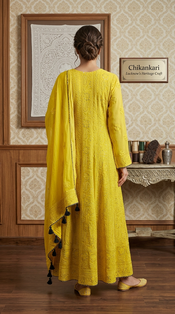 CHIKANKARI STITCHED ANARKALI