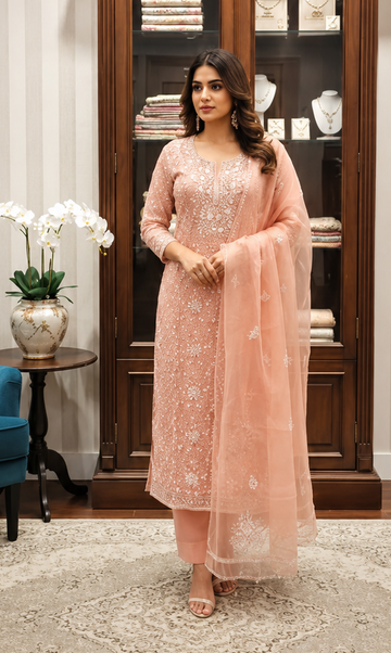 PURE ORGANZA UNSTITCH SUIT