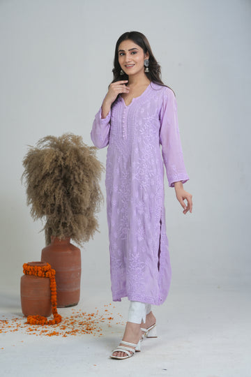 Aaparya Hand Embroidered Viscose Long Kurti