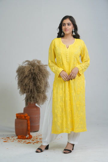 Aaparya Hand Embroidered Viscose Long Kurti