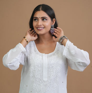 AAPARYA HAND EMBROIDERED  PURE GEORGETTE 3 PIECE SHARARA SET