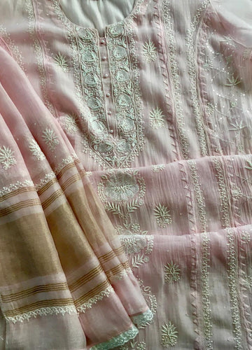 Semi Stich Mal Chanderi Suit