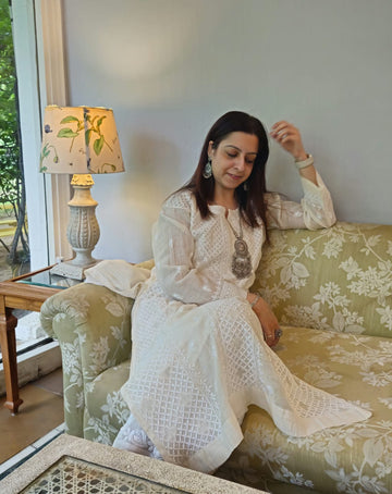 IVORY MULCHANDERI KURTI