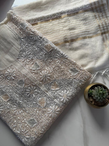 MAL CHANDERI UNSTITCHED SUIT