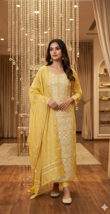 MAL CHANDERI UNSTITCHED SUIT