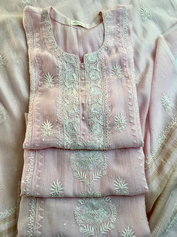 Semi Stich Mal Chanderi Suit
