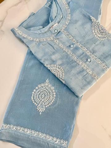 CHANDERI SEMI-STITCHED  CO-ORD SET
