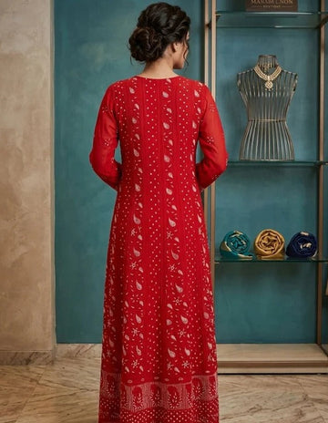 GEORGETTE CHIKANKARI ANARKALI